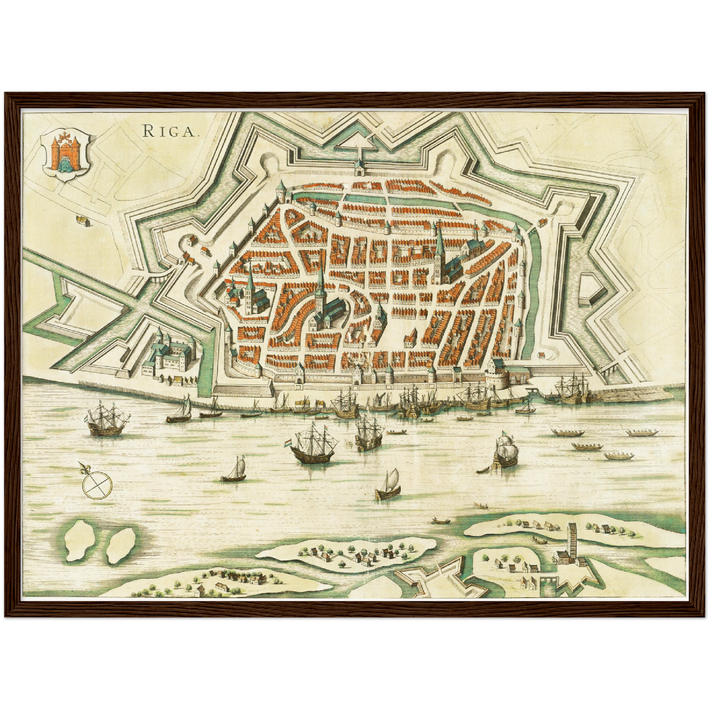 Historischer Stadtplan Riga um 1612