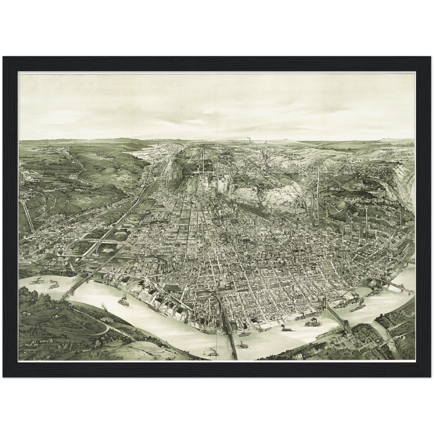 Historical city map  Test product horizontal 3 sizes