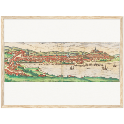 Historische Stadtansicht Flensburg um 1592