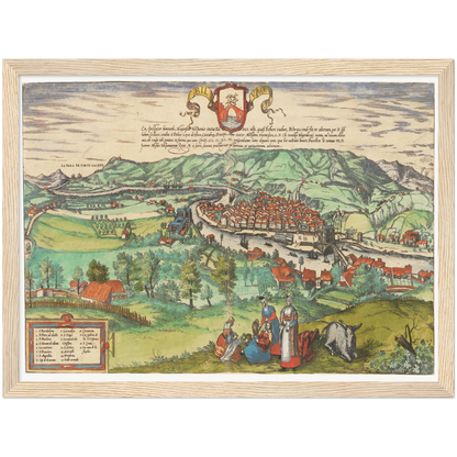 Historical city map  Test product horizontal 3 sizes