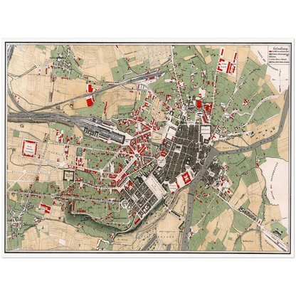 Historical city map  Test product horizontal 3 sizes