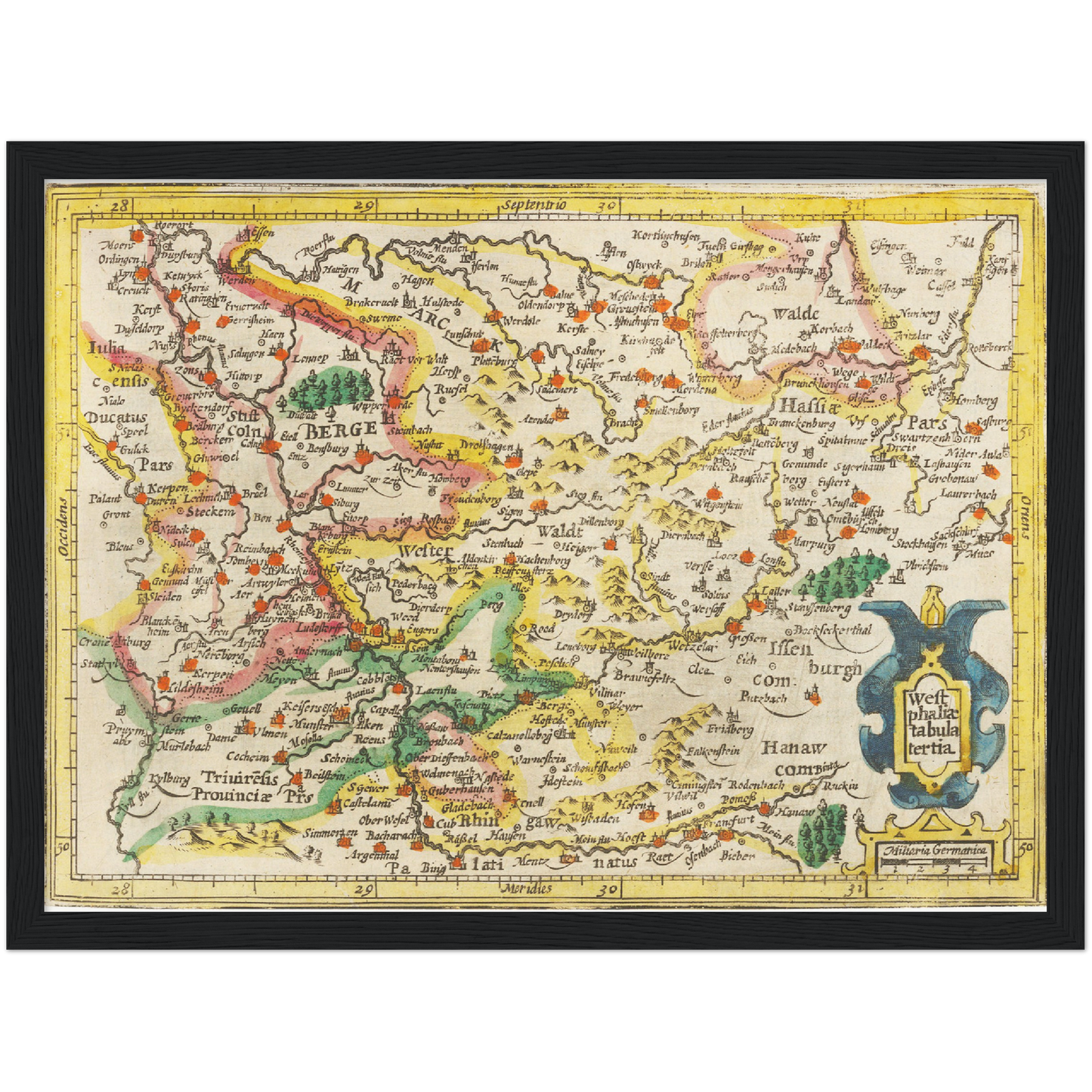 Historische Landkarte Sauerland um 1609
