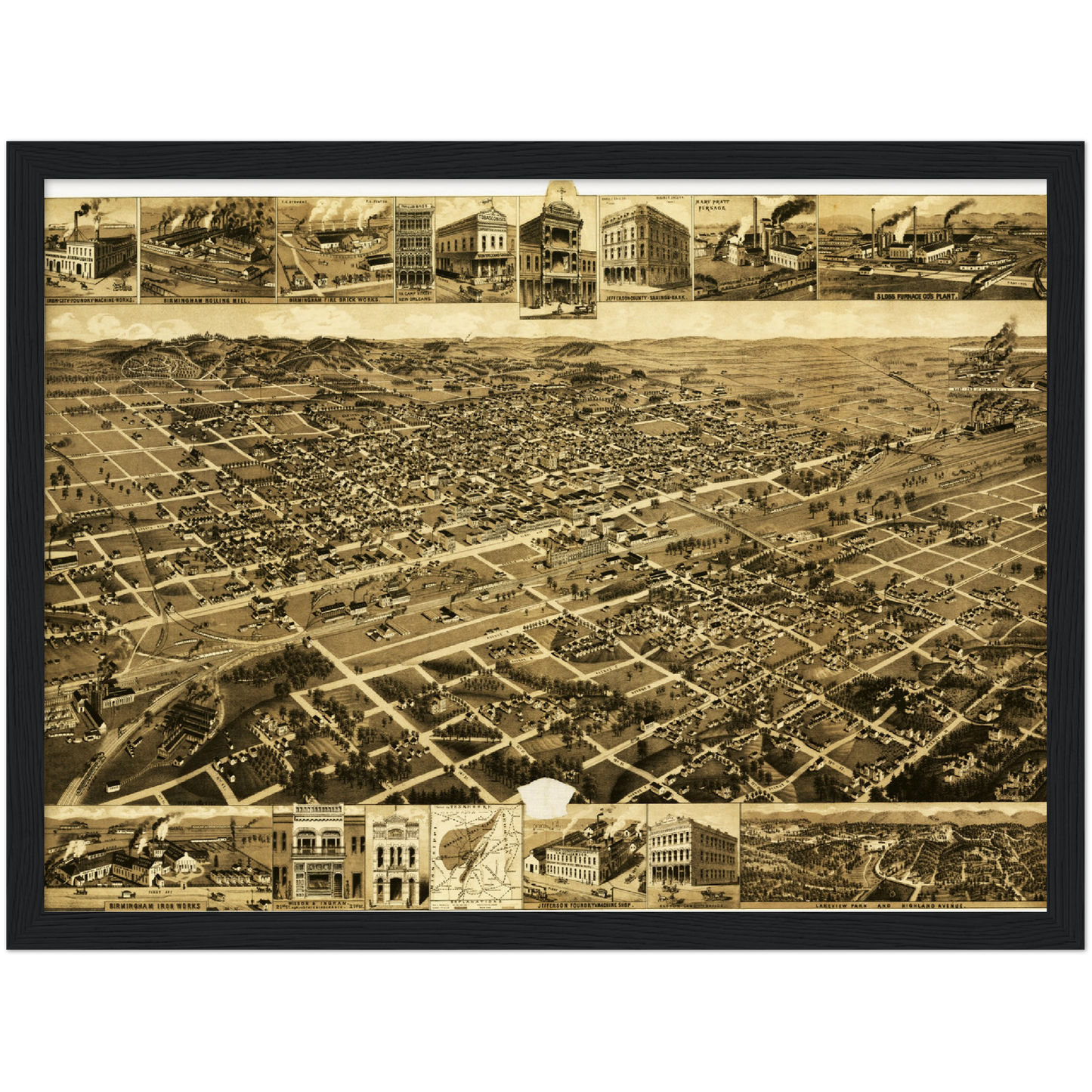 Historical city map  Test product horizontal 3 sizes