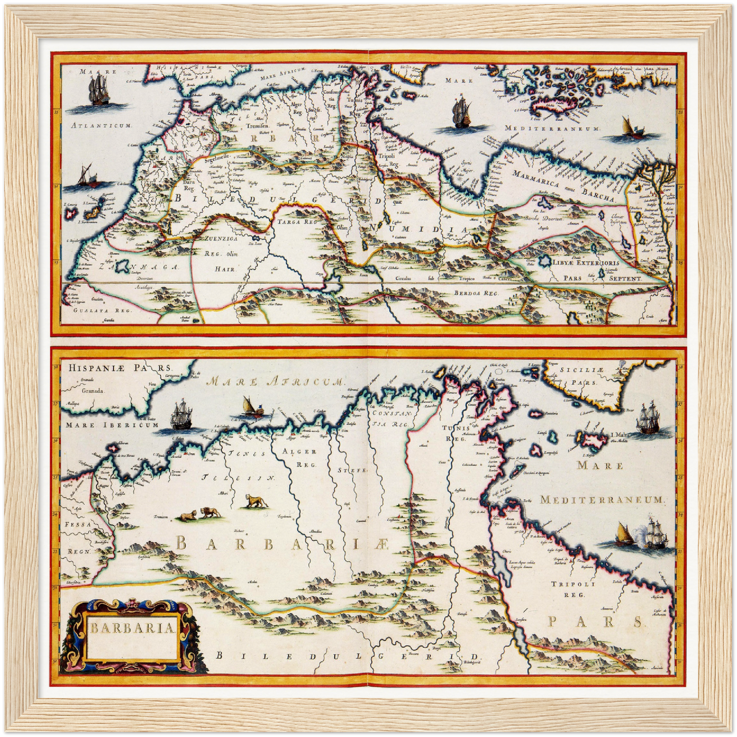 Historische Landkarte Maghreb um 1690