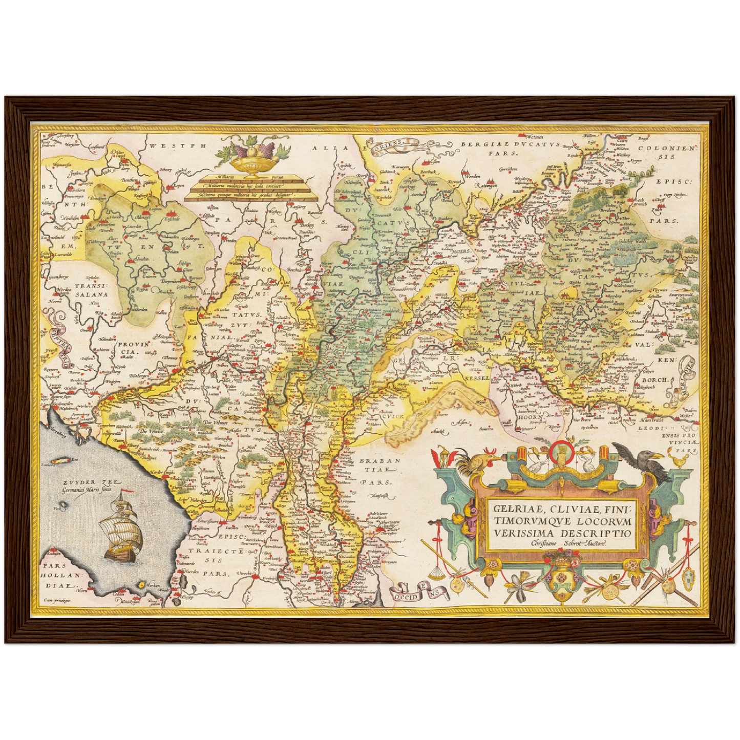 Historische Landkarte Niederrhein um 1609