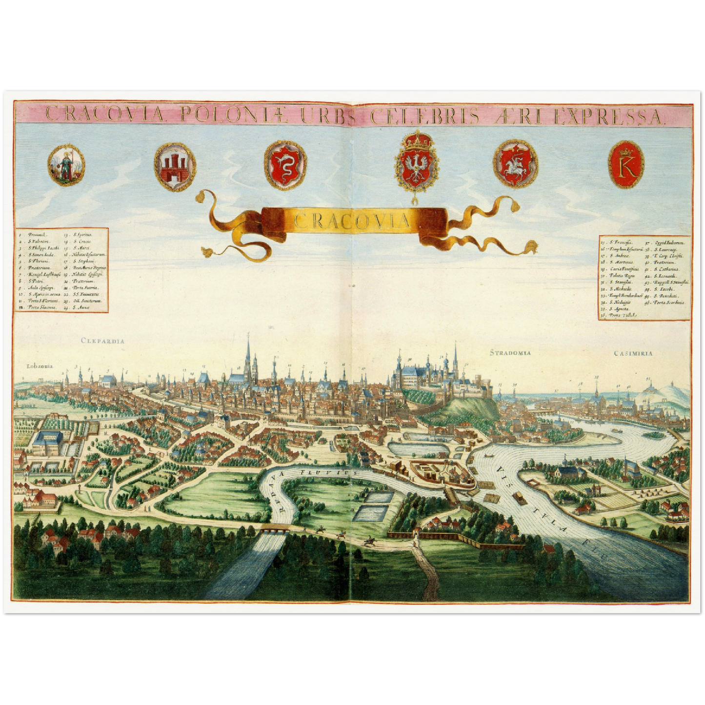 Historischer Stadtansicht Krakau um 1690