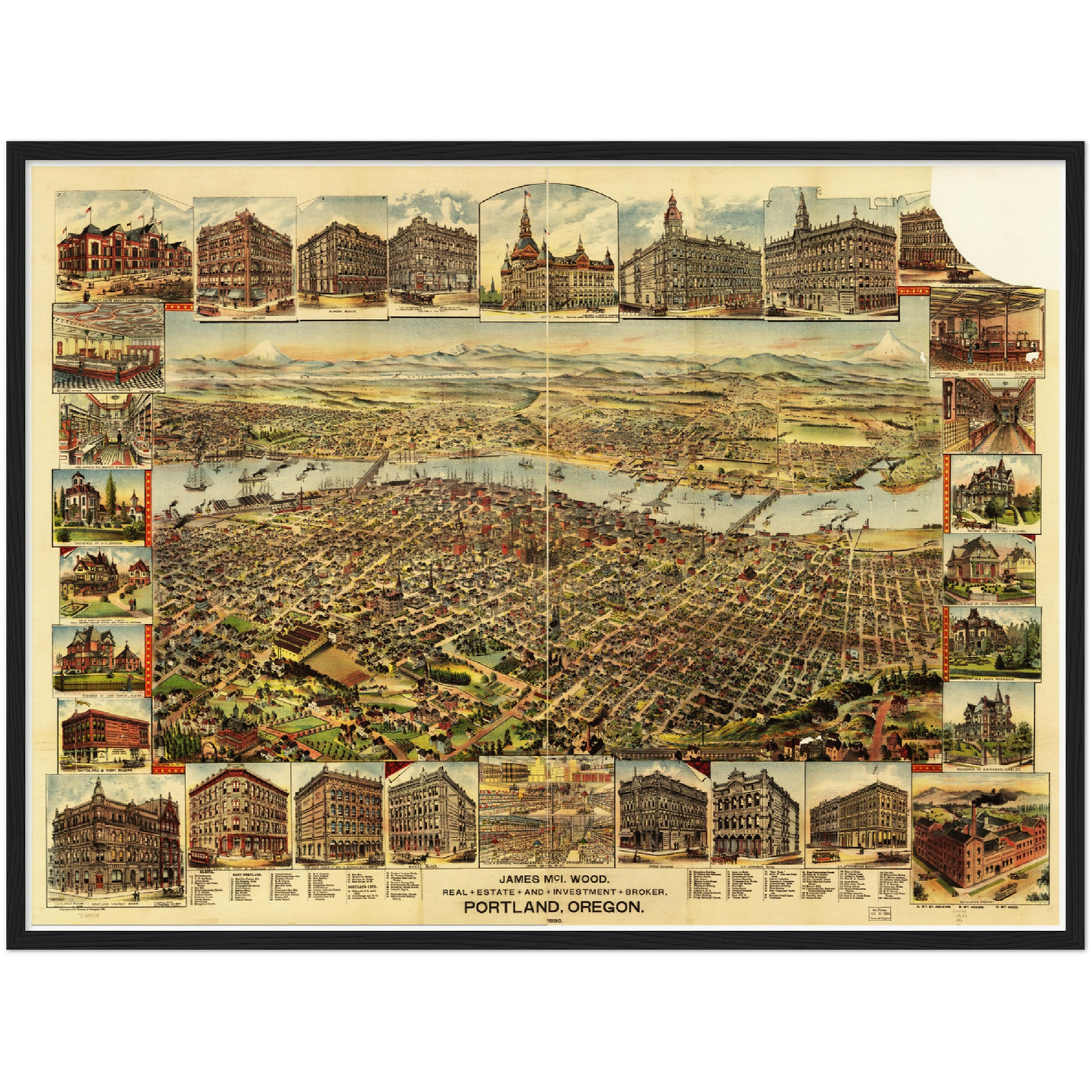 Historical city map  Test product horizontal 3 sizes