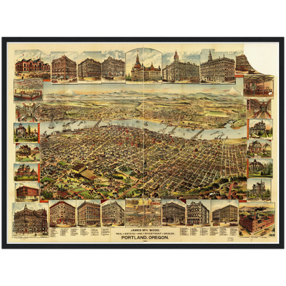 Historical city map  Test product horizontal 3 sizes