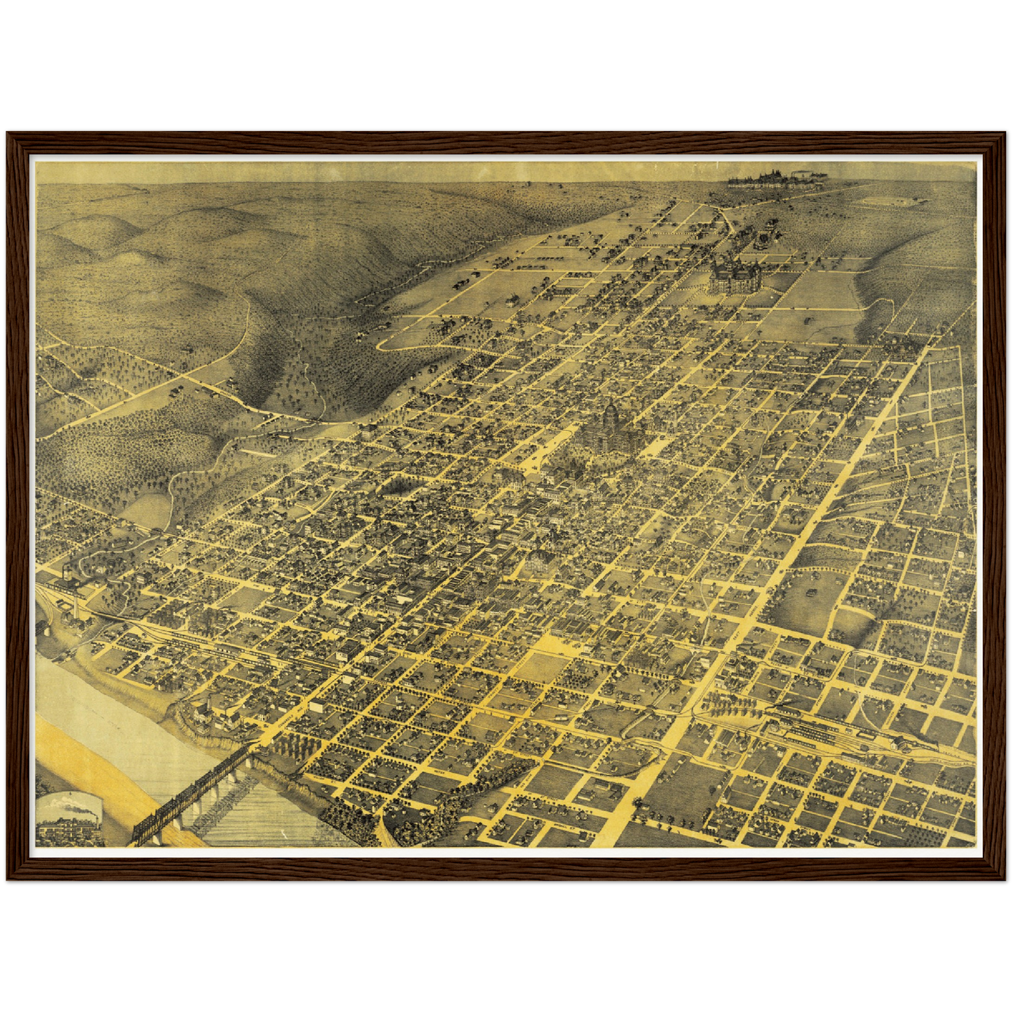 Historical city map  Test product horizontal 3 sizes
