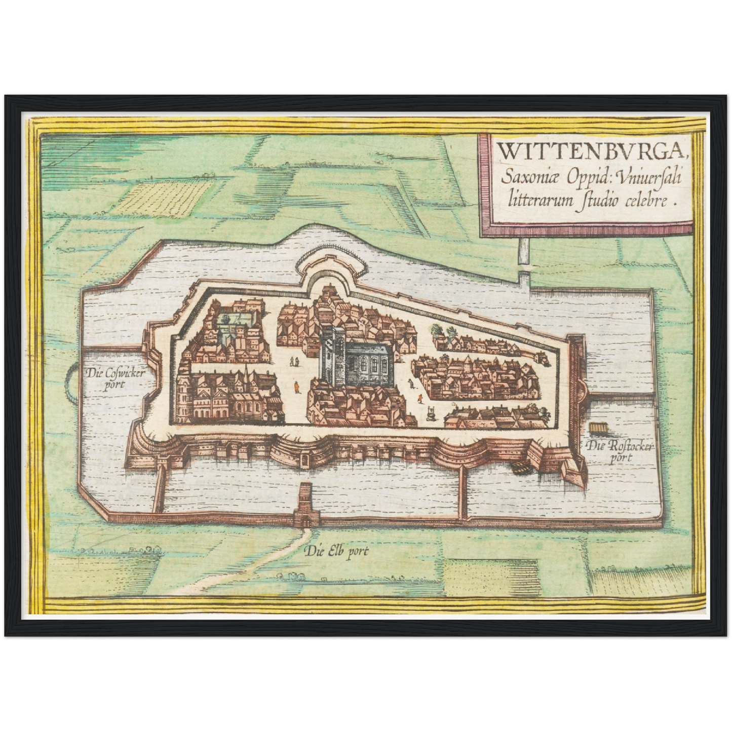 Historische Stadtansicht Wittenberg um 1570