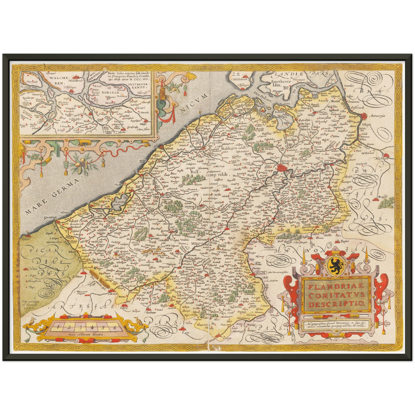 Historische Landkarte Flandern um 1609