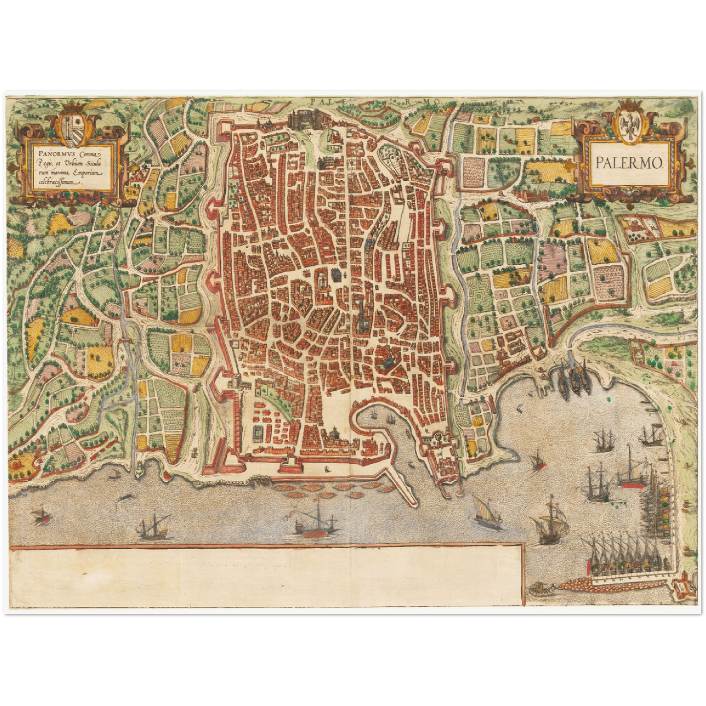 Historischer Stadtplan Palermo um 1592