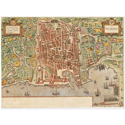 Historischer Stadtplan Palermo um 1592