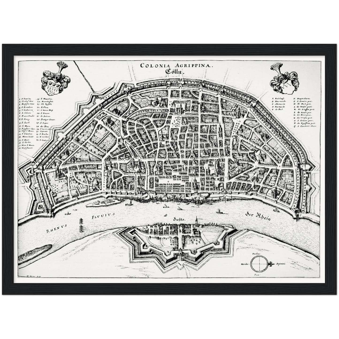 Historischer Stadtplan Köln um 1648