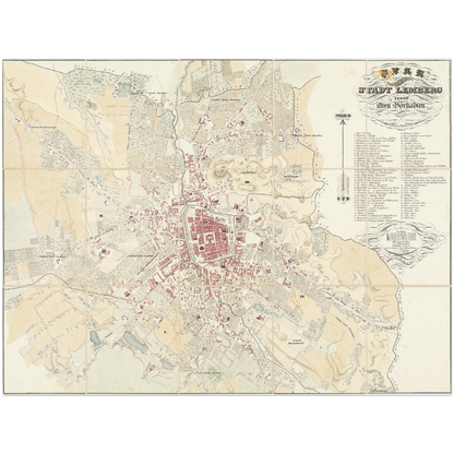 Historical city map  Test product horizontal 3 sizes