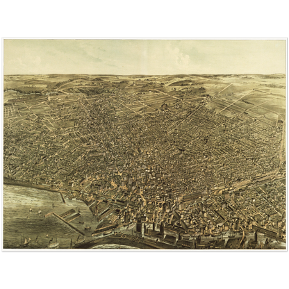 Historische Stadtansicht Buffalo um 1880