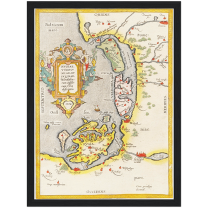 Historische Landkarte Rügen & Usedom um 1609