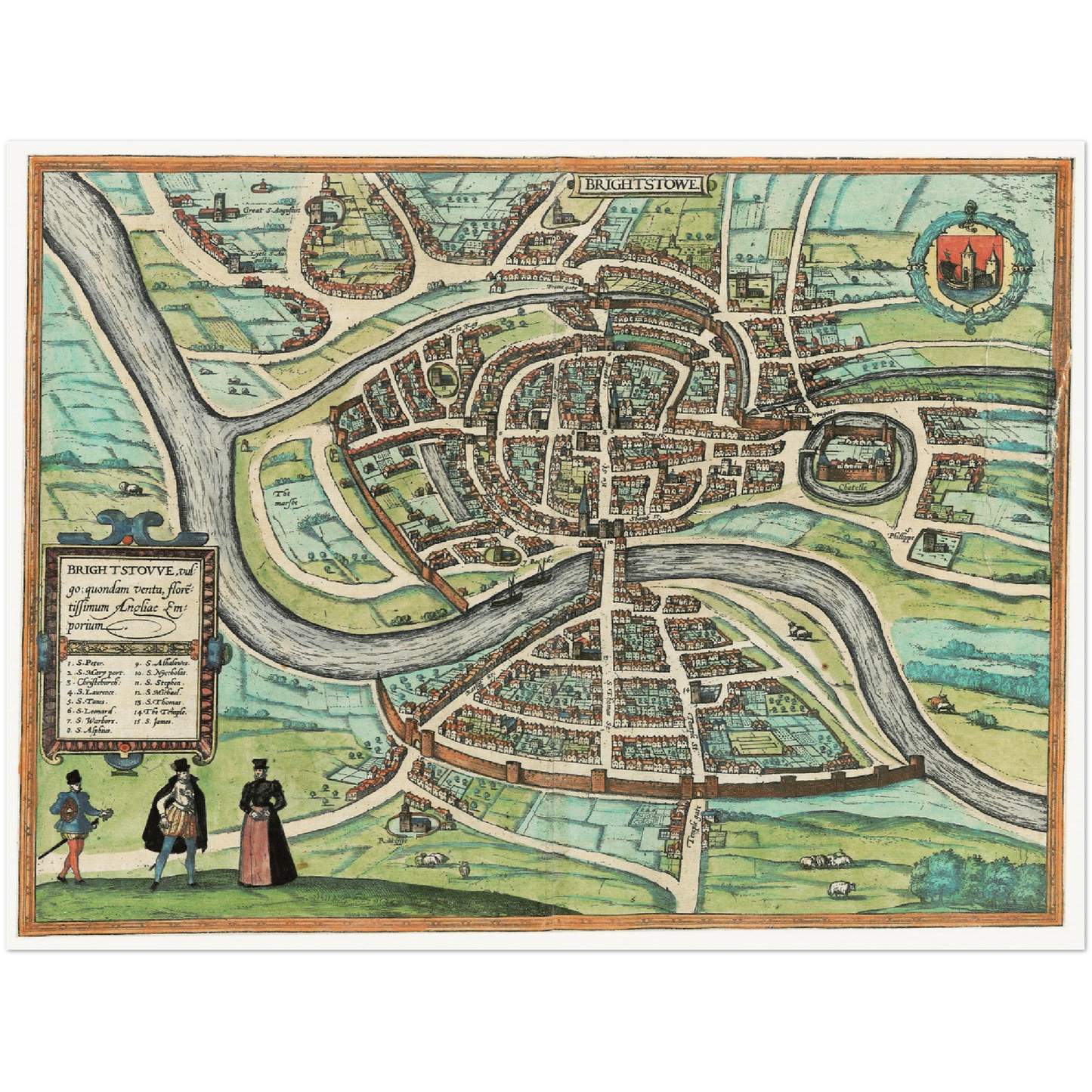 Historical city map  Test product horizontal 3 sizes