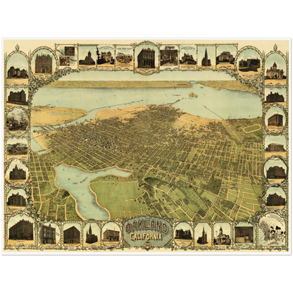 Historical city map  Test product horizontal 3 sizes