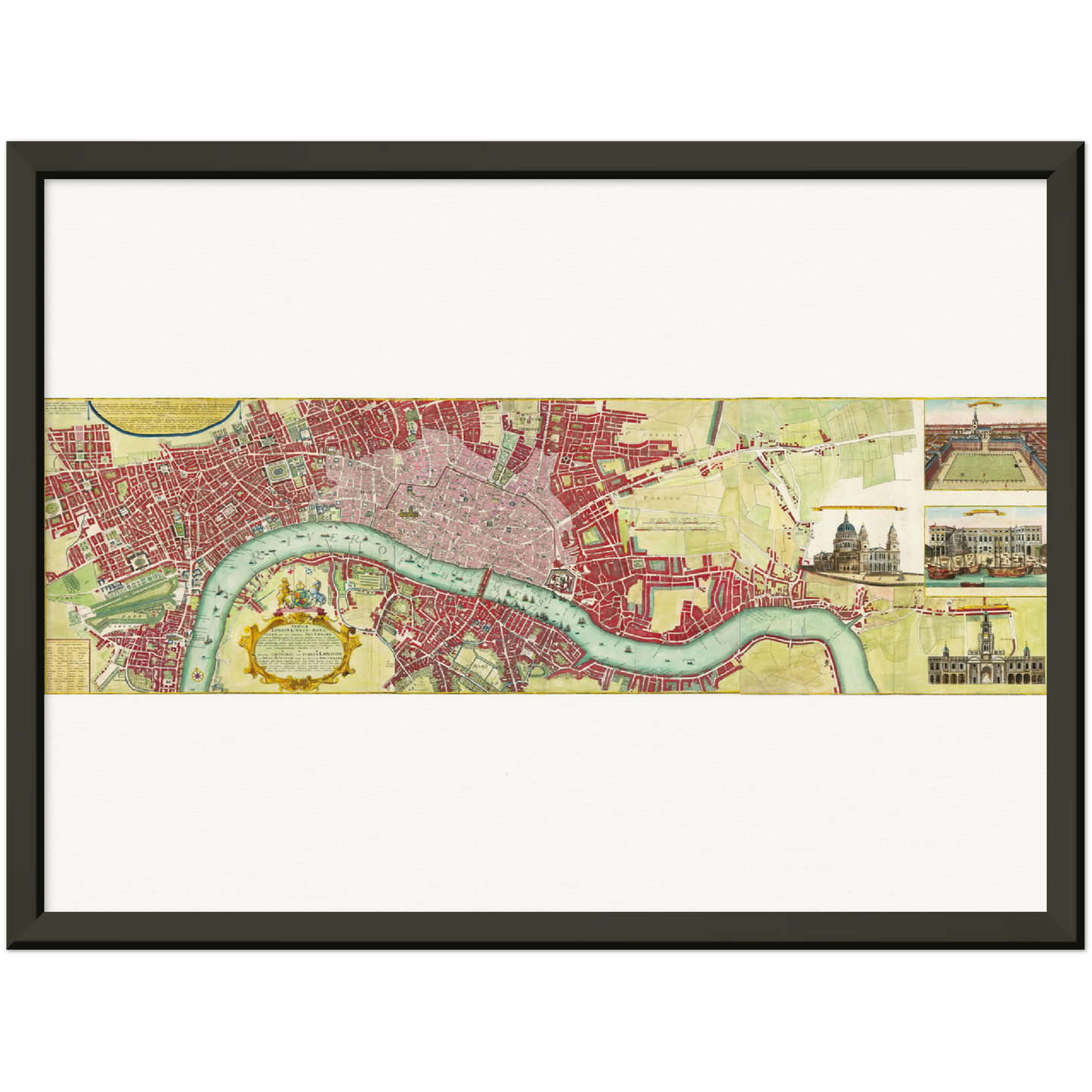 Historischer Stadtplan London um 1736