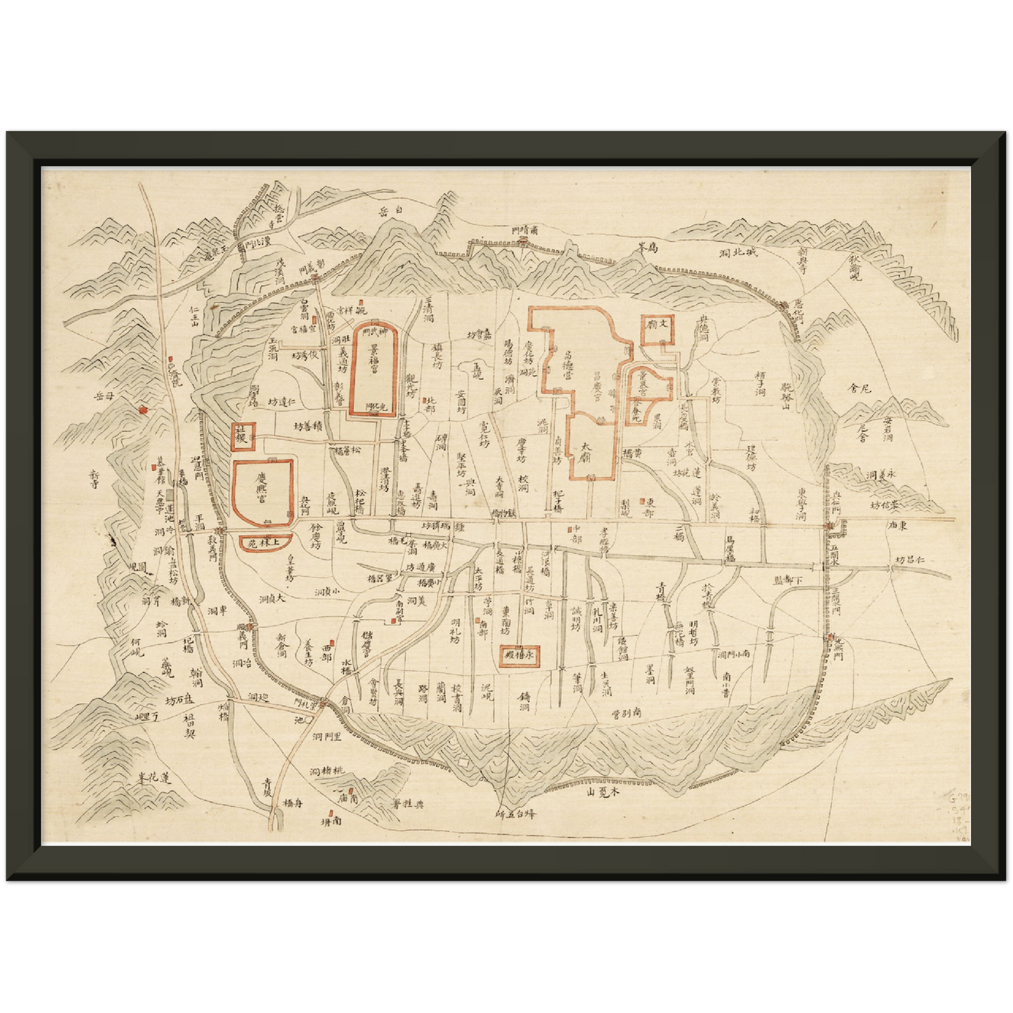 Historical city map  Test product horizontal 3 sizes