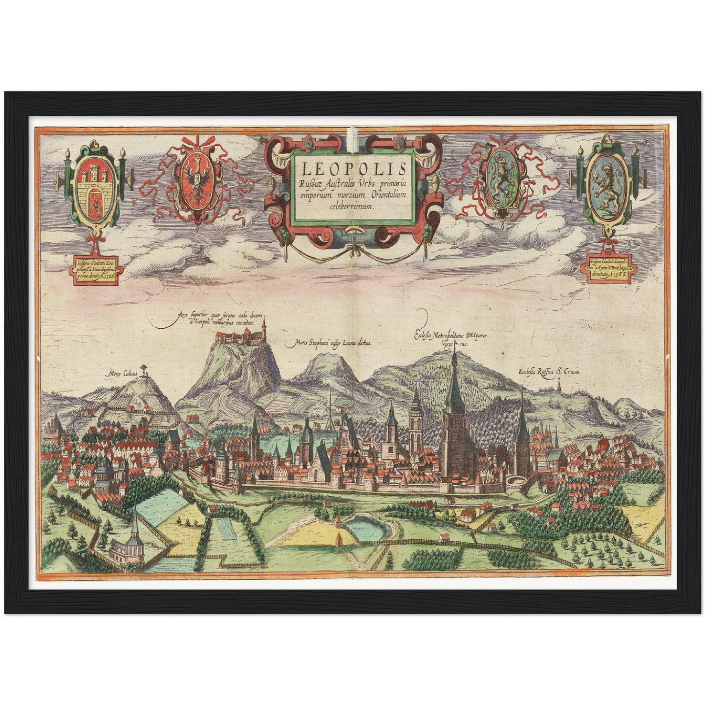 Historical city map  Test product horizontal 3 sizes