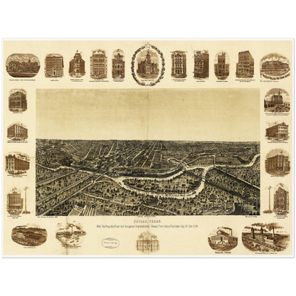 Historical city map  Test product horizontal 3 sizes