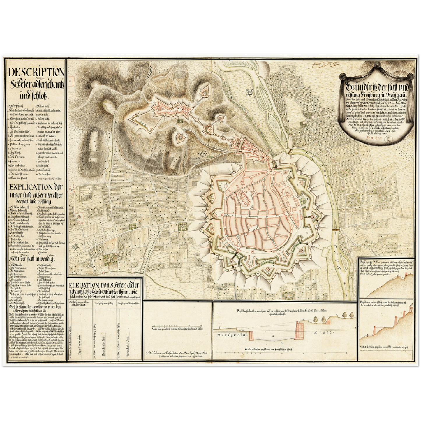 Historical city map  Test product horizontal 3 sizes