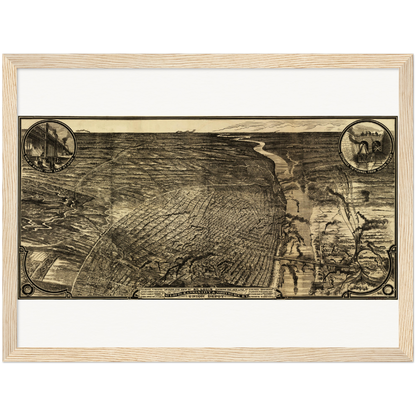 Historical city map  Test product horizontal 3 sizes