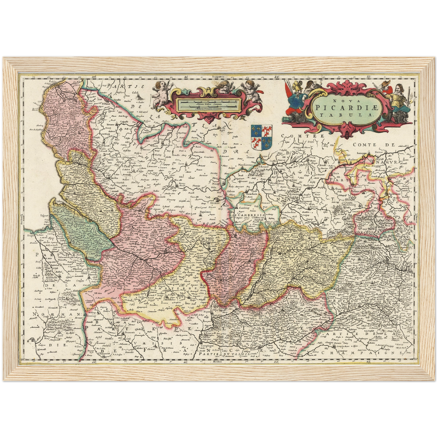 Historische Landkarte Picardie um 1650
