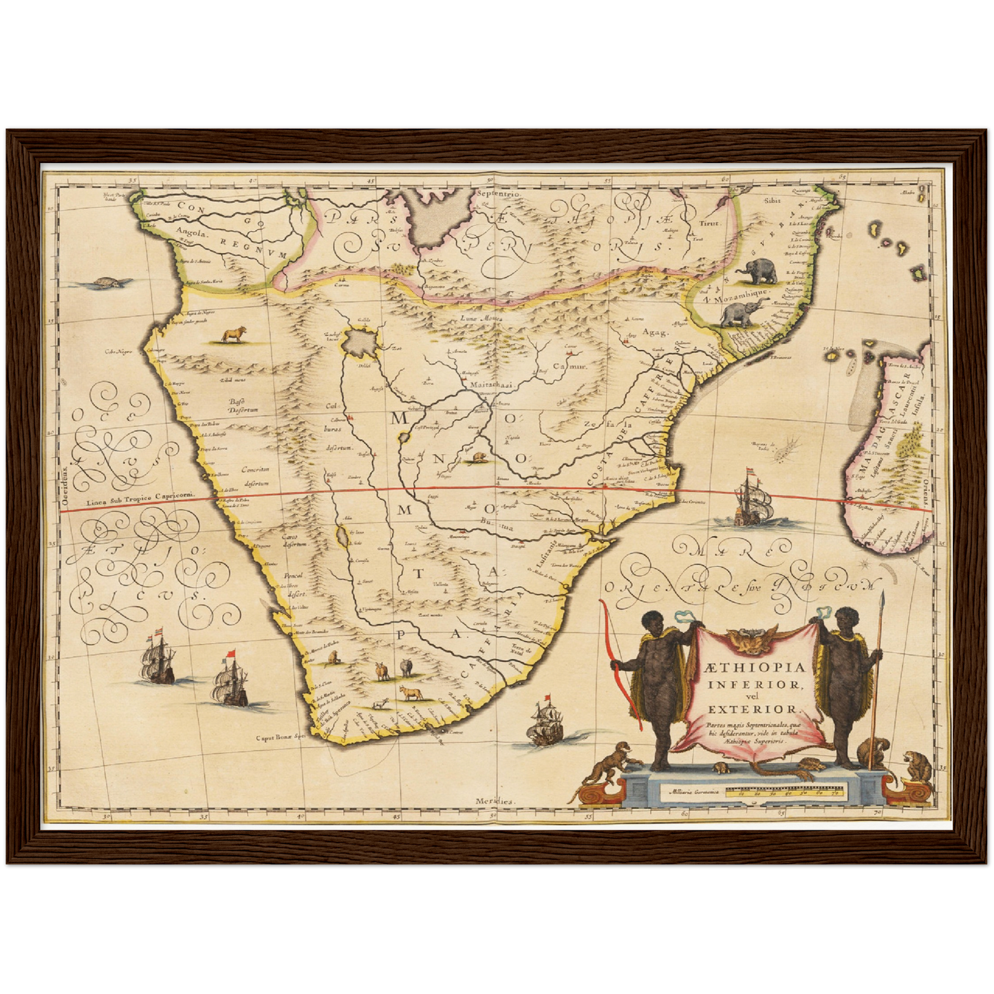 Historische Landkarte Südafrika um 1635