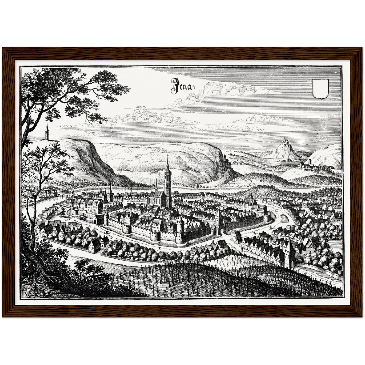 Historische Stadtansicht Jena um 1650