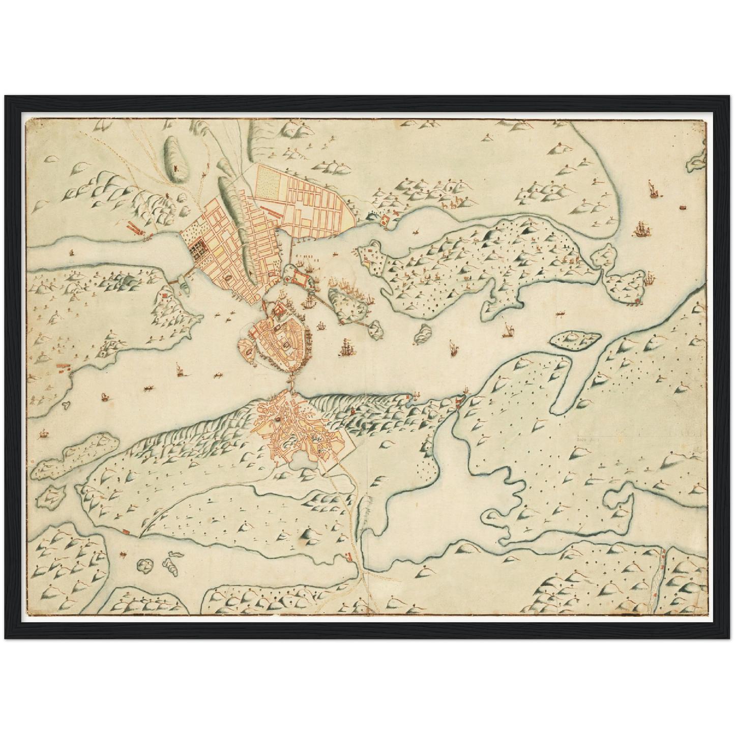 Historical city map  Test product horizontal 3 sizes