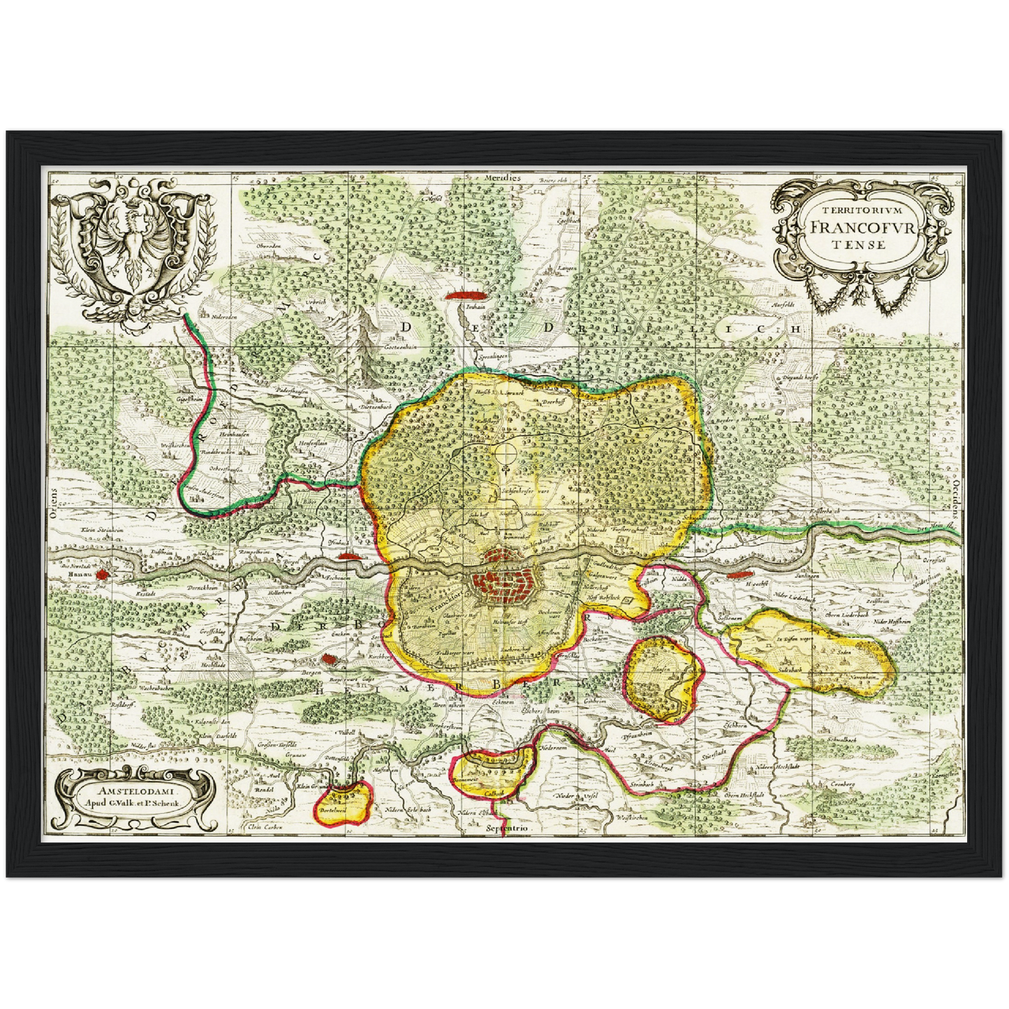 Historische Landkarte Frankfurt um 1700
