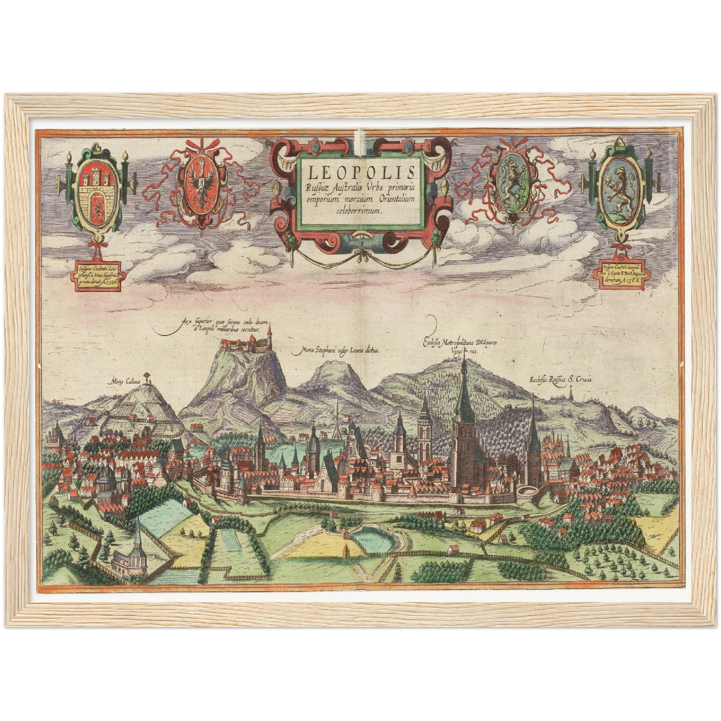 Historical city map  Test product horizontal 3 sizes