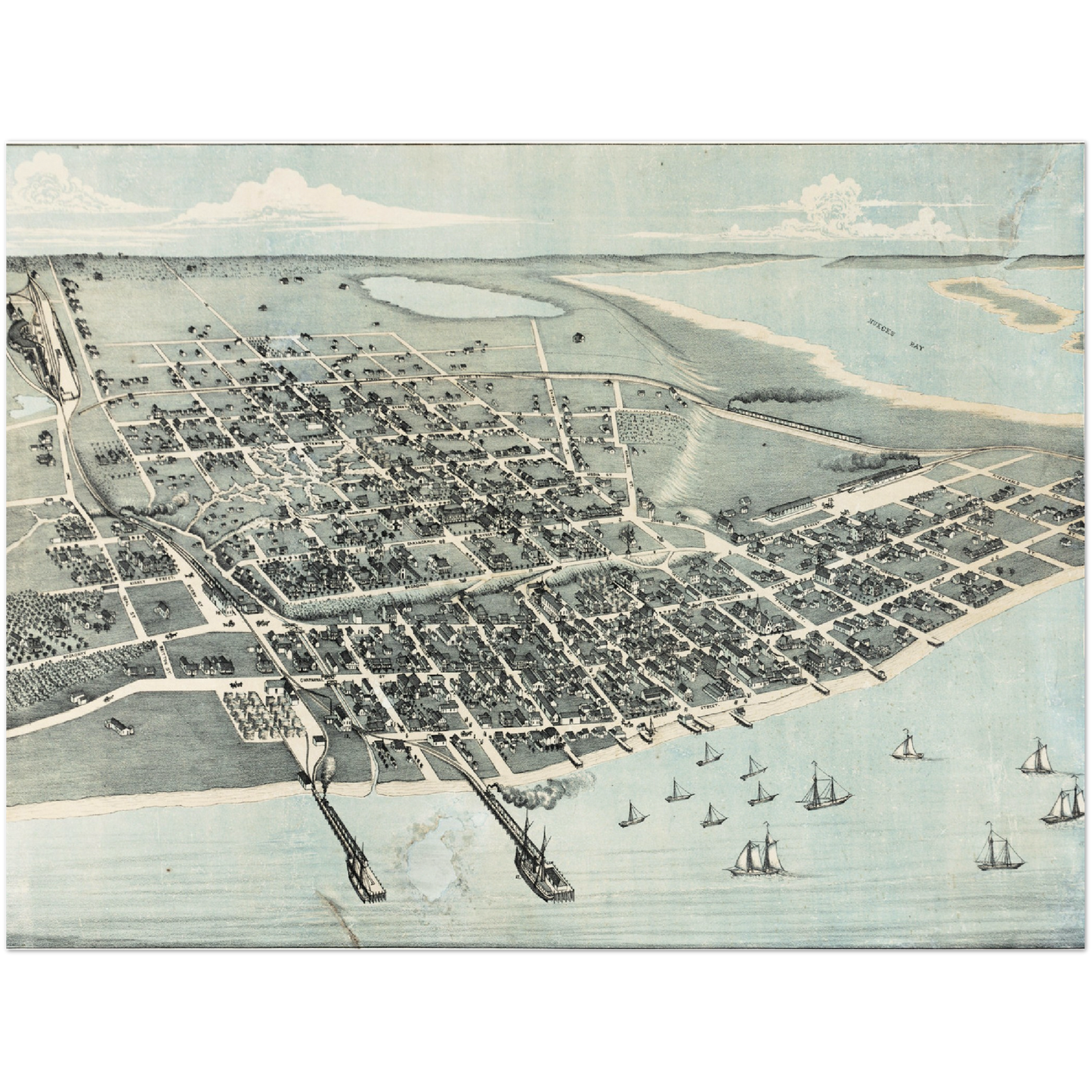 Historical city map  Test product horizontal 3 sizes