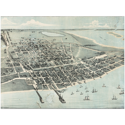 Historical city map  Test product horizontal 3 sizes