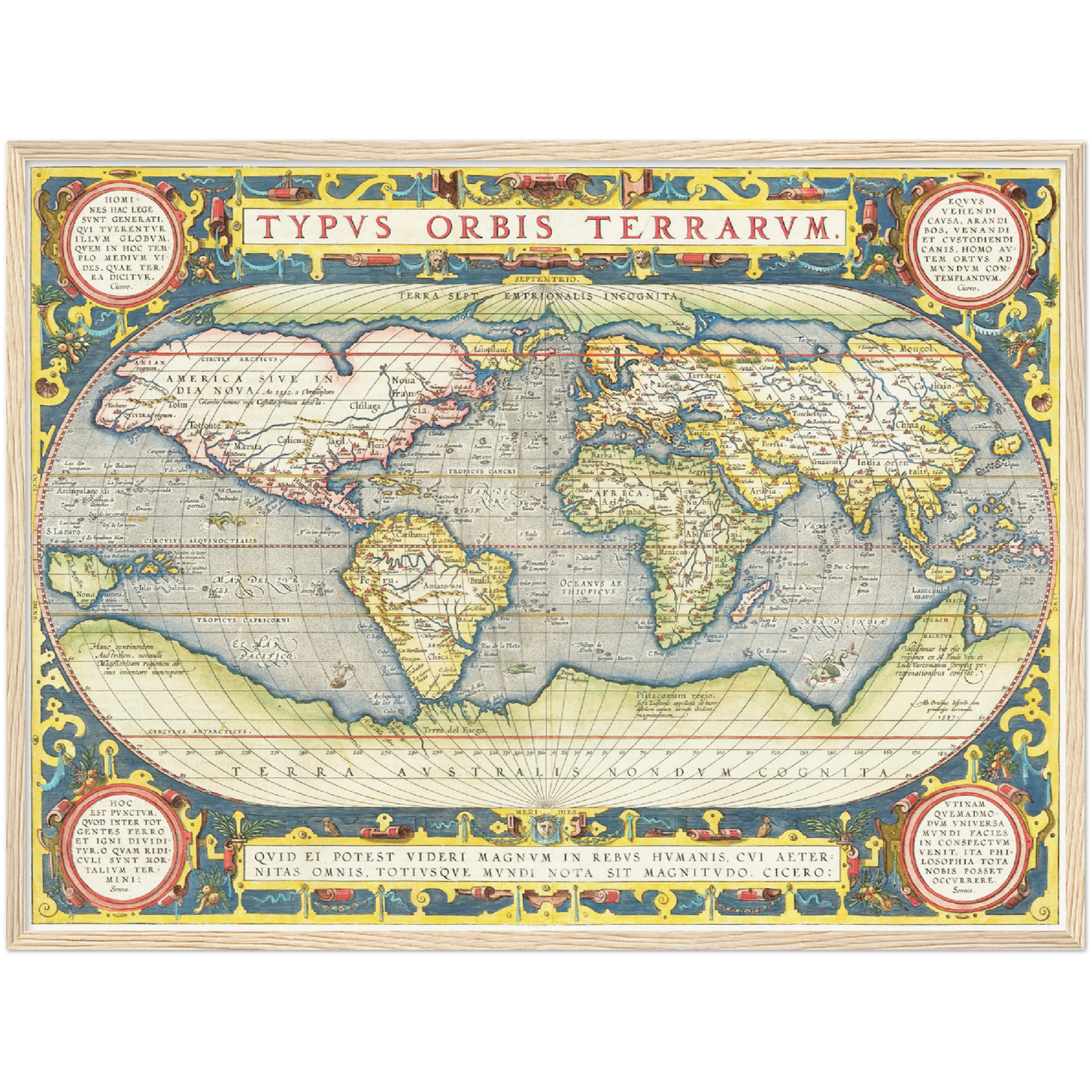 Historische Weltkarte um 1570