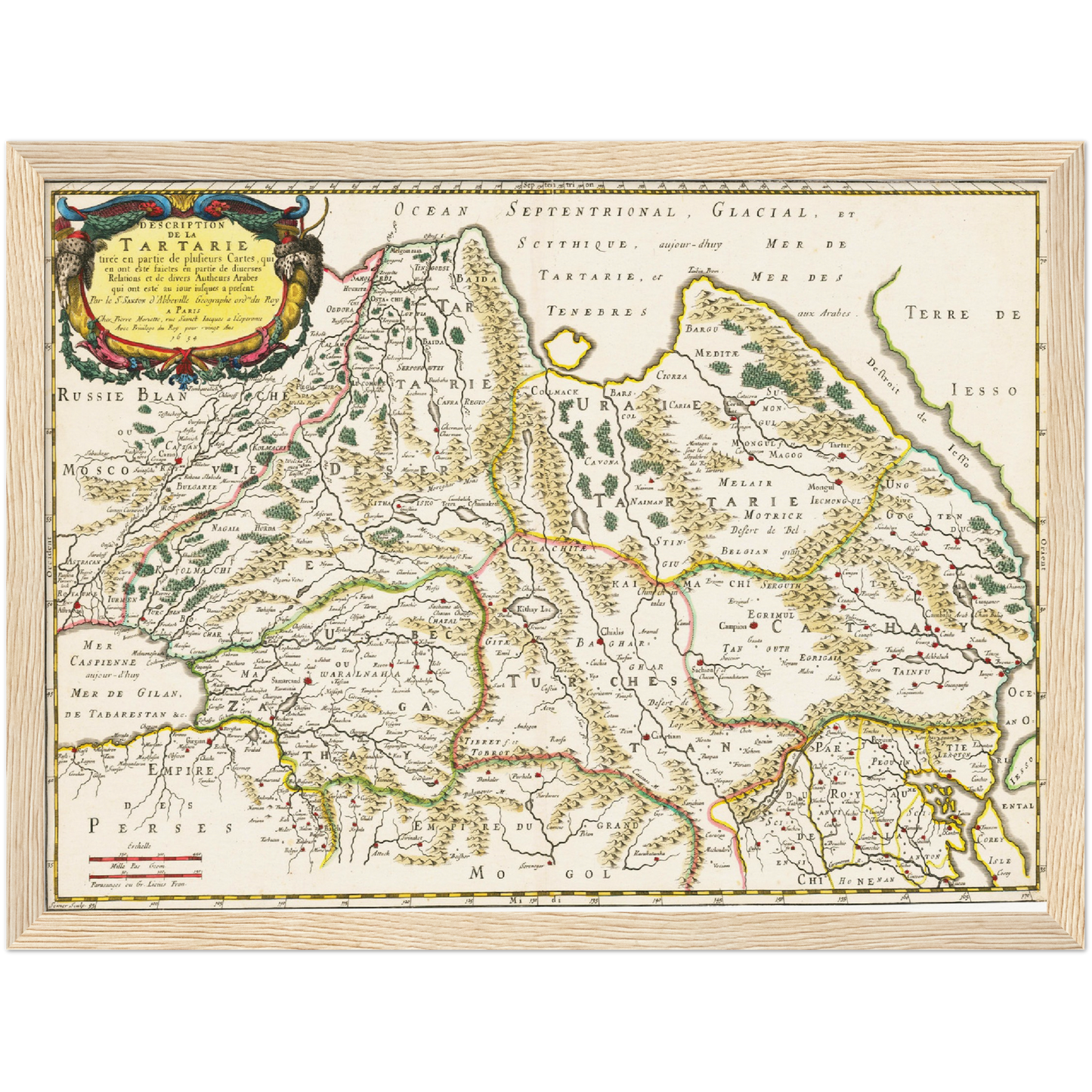 Historische Landkarte Tartarien um 1654
