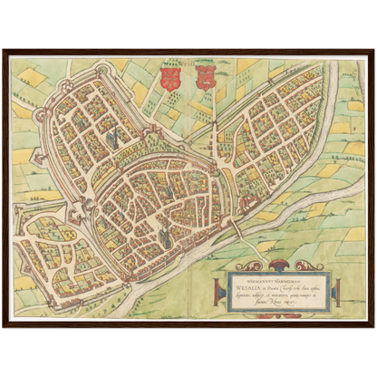 Historischer Stadtplan Wesel um 1592
