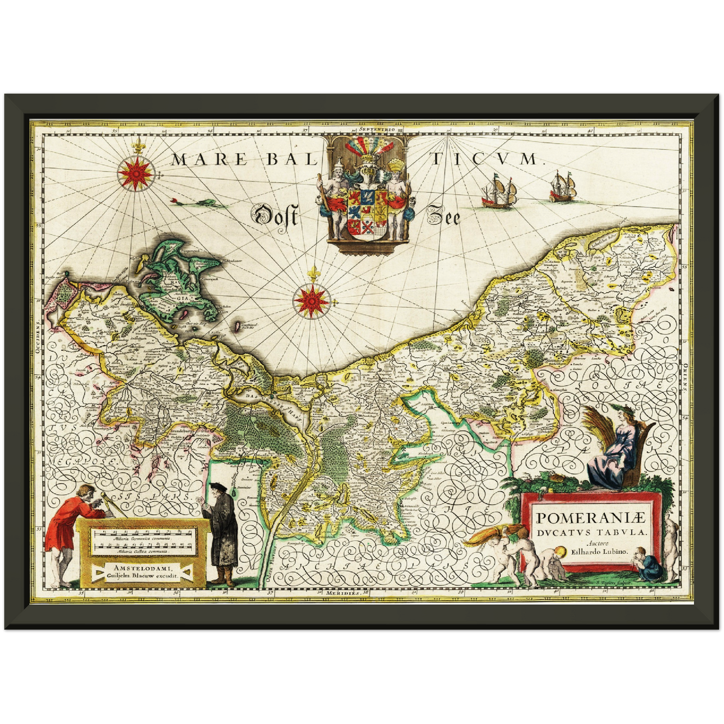 Historische Landkarte Pommern um 1647