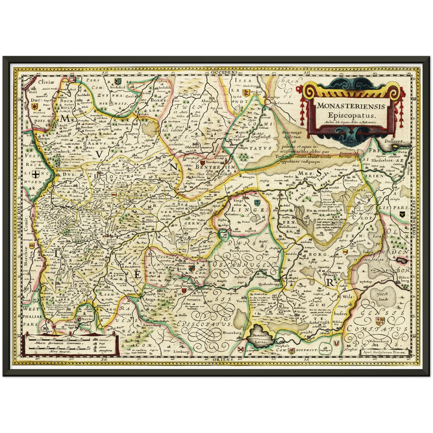 Historische Landkarte Münster um 1650