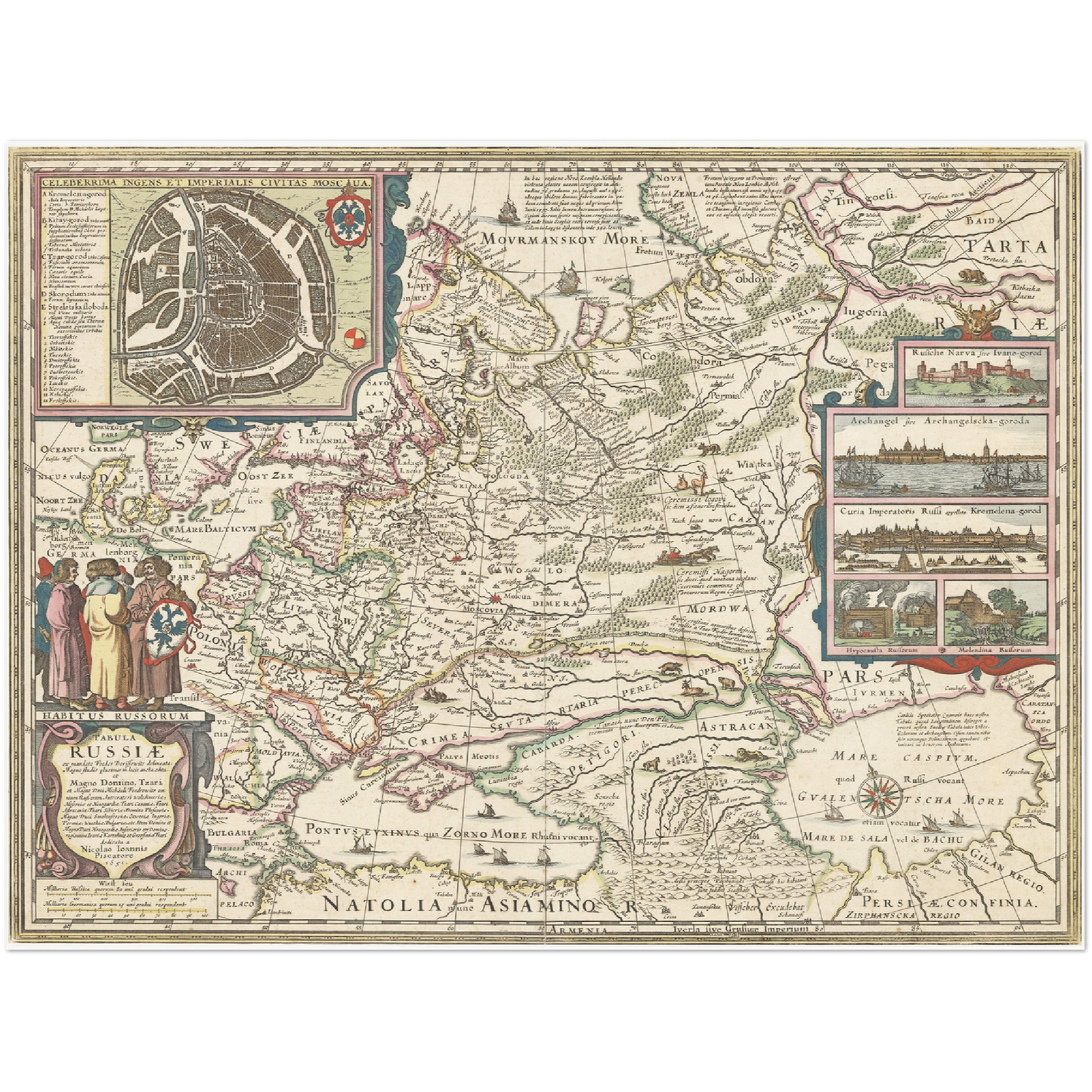 Historische Landkarte Russland um 1651