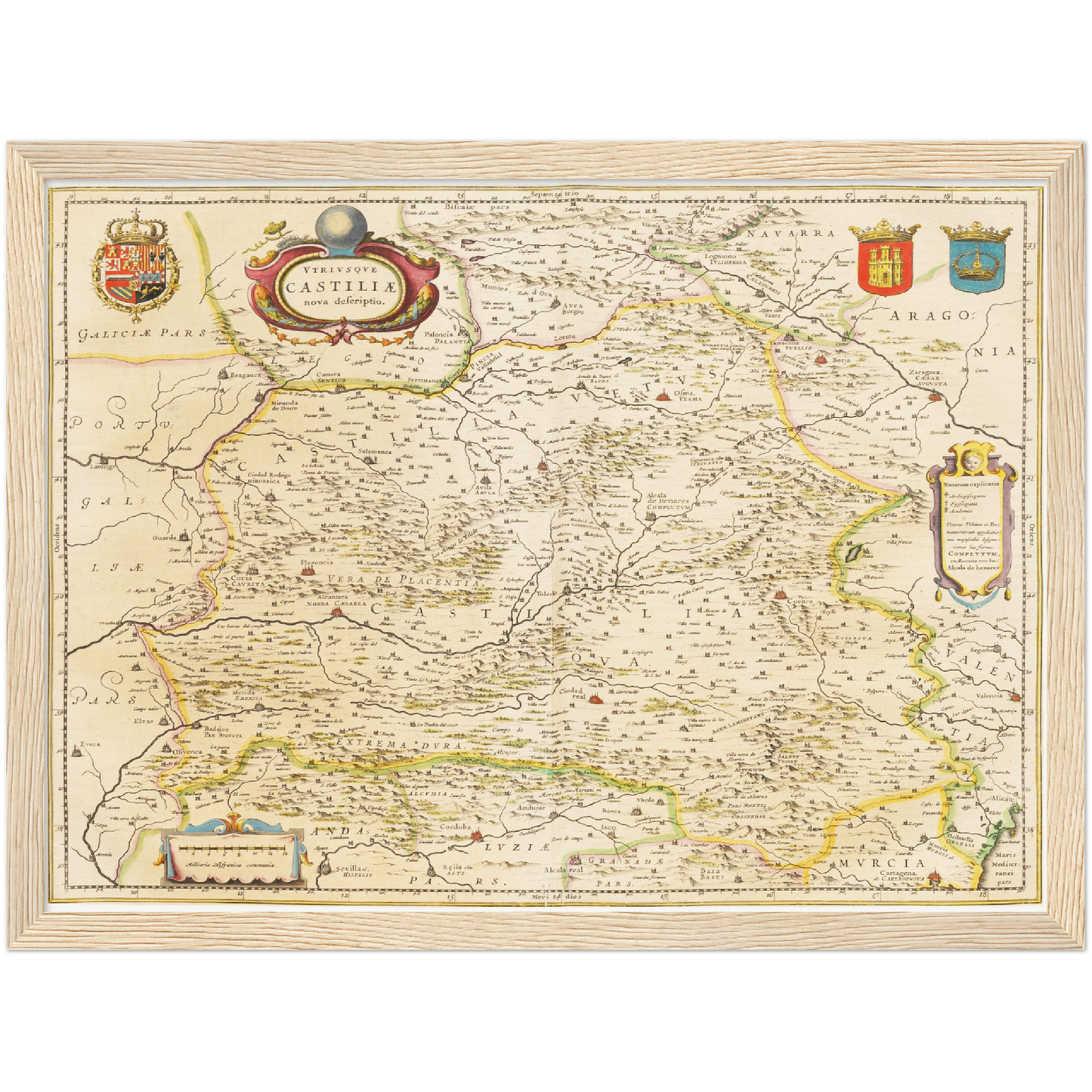 Historische Landkarte Kastilien und León um 1635