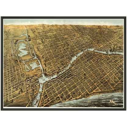 Historical city map  Test product horizontal 3 sizes