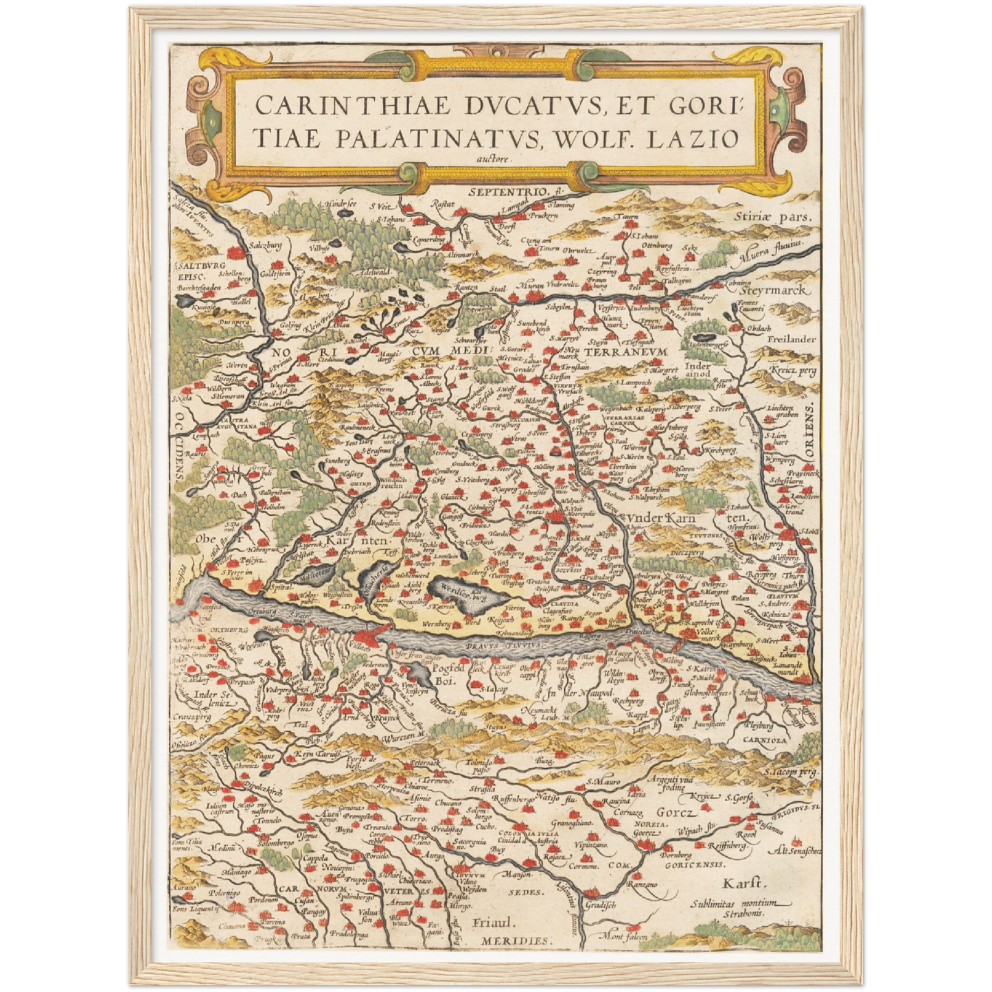 Historische Landkarte Kärnten um 1609