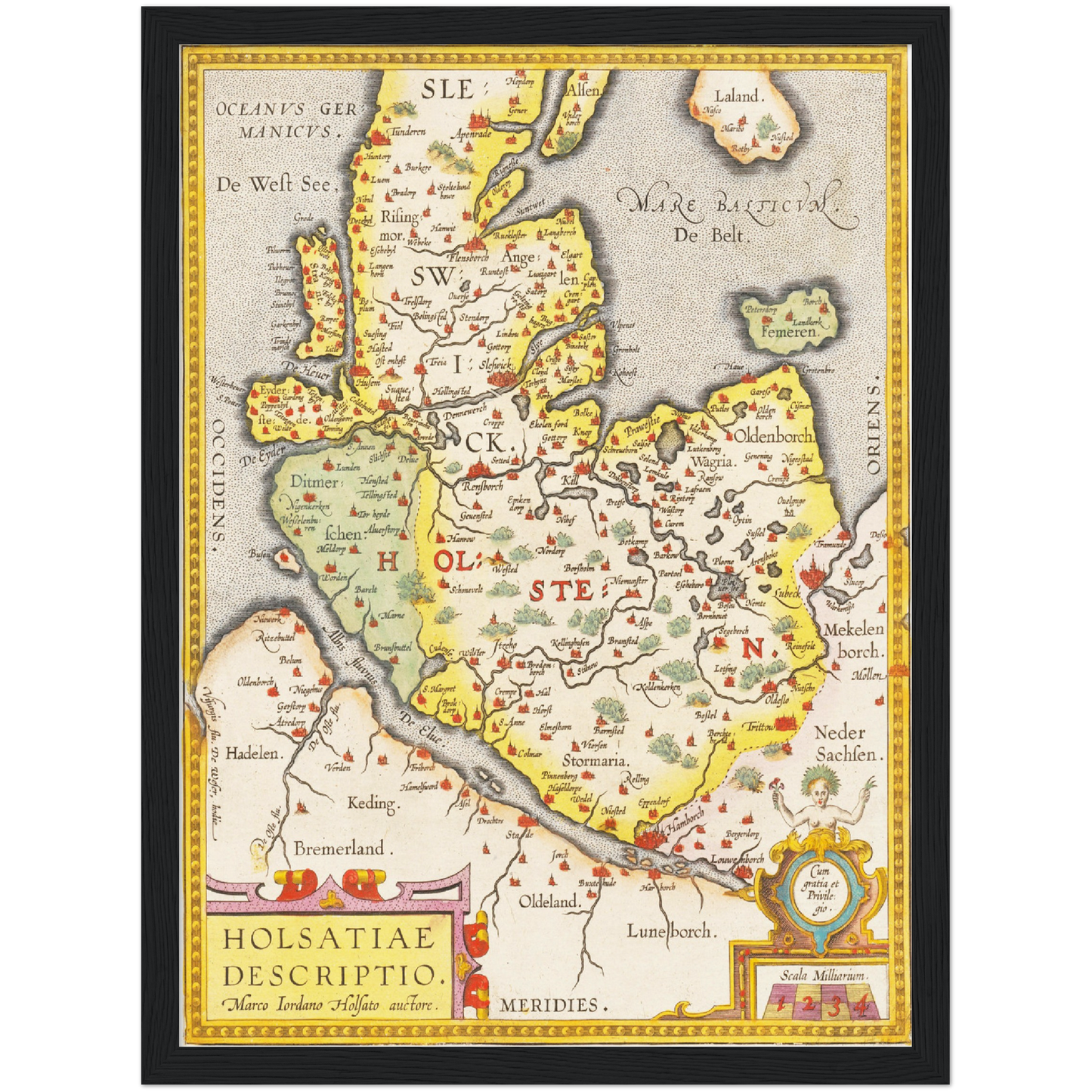 Historische Landkarte Holstein um 1609
