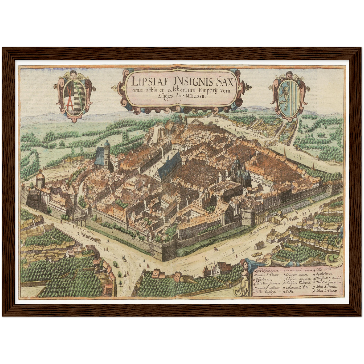 Historische Stadtansicht Leipzig um 1609