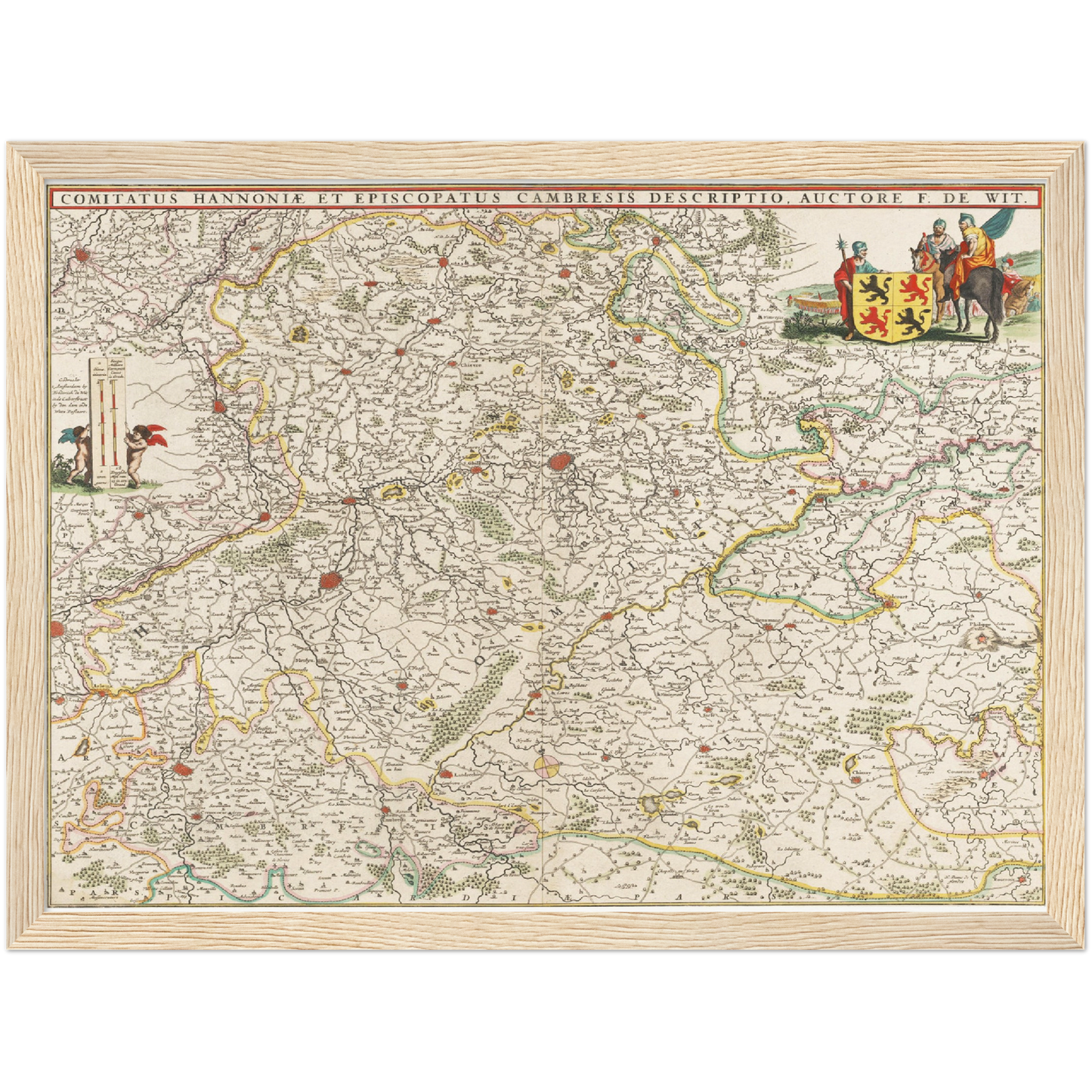 Historische Landkarte Hennegau um 1670