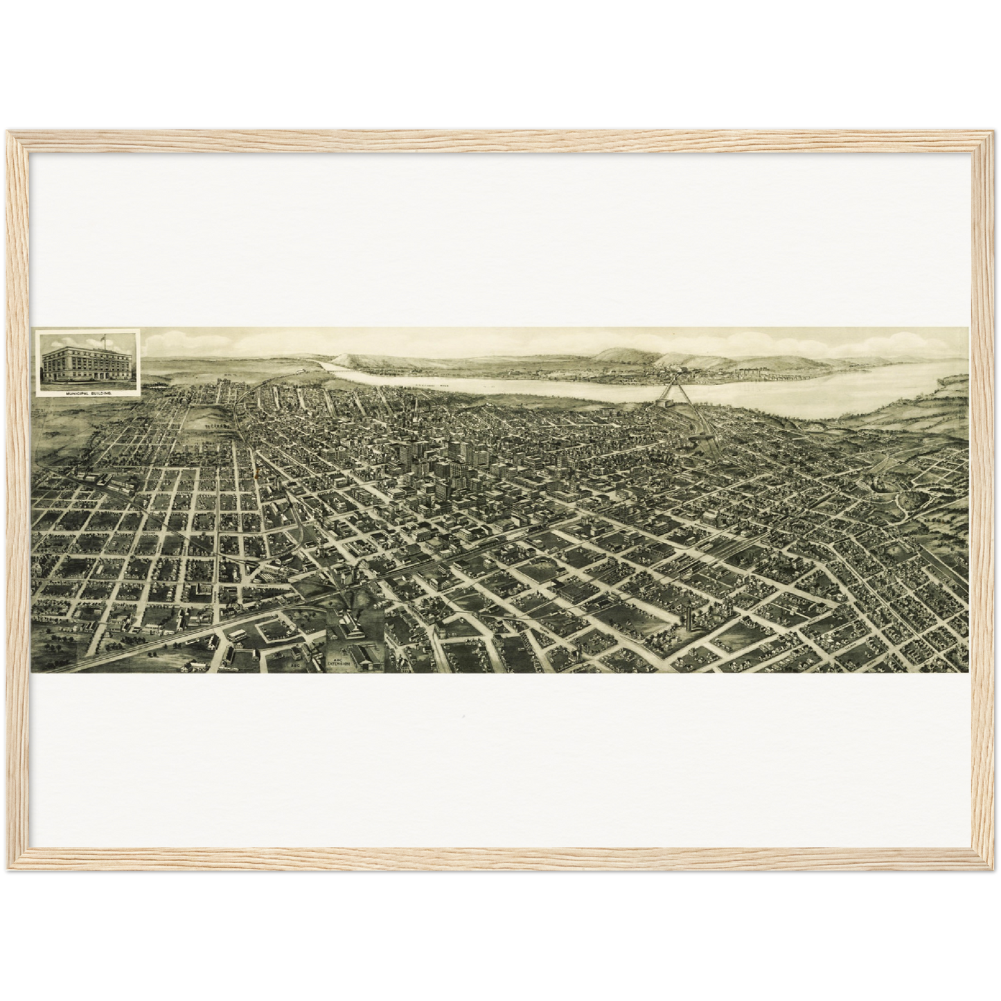 Historical city map  Test product horizontal 3 sizes